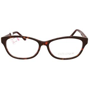 Designer Looks For Less FM13048-1 Brown Pattern Eyeglass Frames 55-15-140 Women’